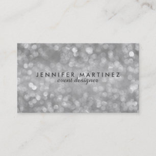 Elegant Silver Tones Glitter & Sparkles Visitkort