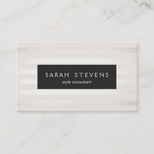 Elegant Silver tunn Benvit stripe svart skiva Visitkort