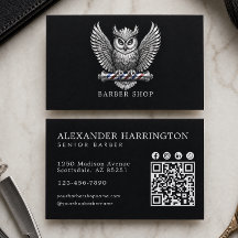Elegant Silver Uggle Barber Shop Qr Code Hår Pro