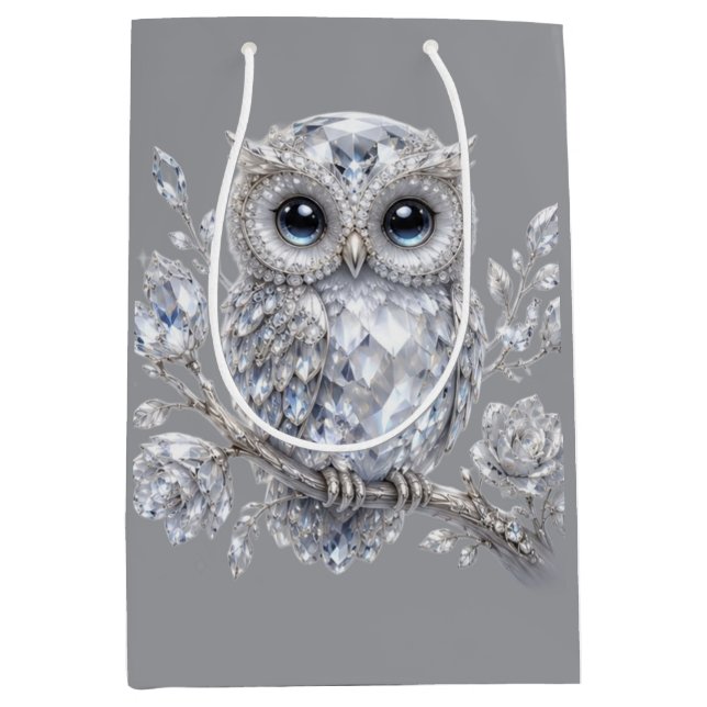 Elegant Silver Uggle Botanisk Magisk Nattdekoratio (Framsidan)