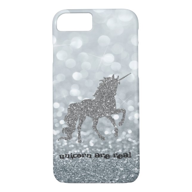 Elegant Silver Unicorn , Bokeh Case-Mate iPhone Skal (Baksida)