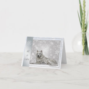 Elegant Silver-Vargens julkort Helgkort