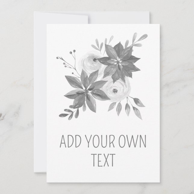 Elegant silver vattenfärg Personlig inbjudan  (Framsida)