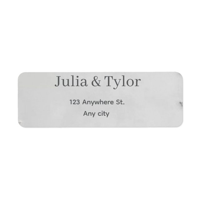 Elegant Silver Wedding Address Label Returadress Etikett (Framsidan)