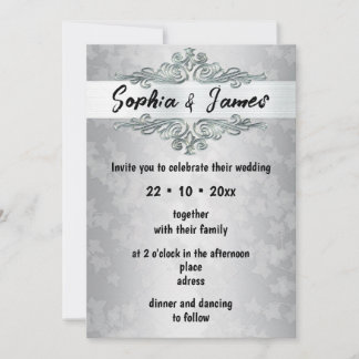 Elegant Silver Wedding Invitation – Custom card Inbjudningar