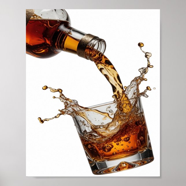 Elegant Silver WHISKY STänk Poster (Framsidan)