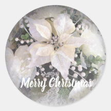Elegant Silver & White jul Poinsettia