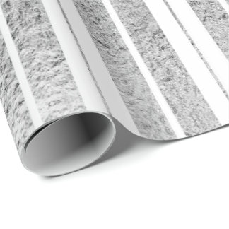 Elegant Silver White Stripe-Helgdag Presentpapper