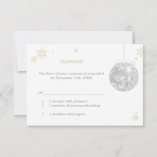 Elegant Silver Winter Wedlings OSA Kort