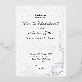 Elegant silverblommig kant bröllop
