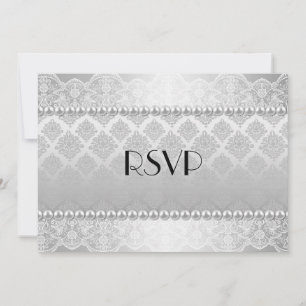 Elegant silverbröllopsinbjudan med foto och RSVP Inbjudningar