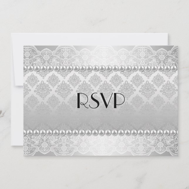 Elegant silverbröllopsinbjudan med foto och svarsk inbjudningar (Framsida)