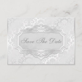 Elegant silverdamask bröllop Save The Date Spara Datumet