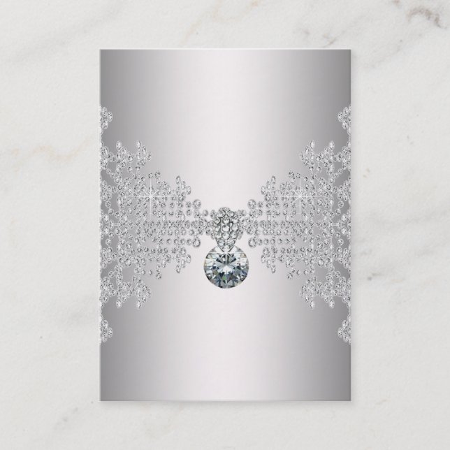 Elegant silverdiamant mallkortsmall visitkort (Framsida)