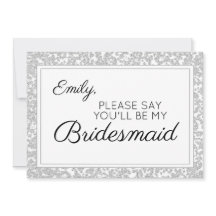 Elegant silverdiamantglitter brudtärna