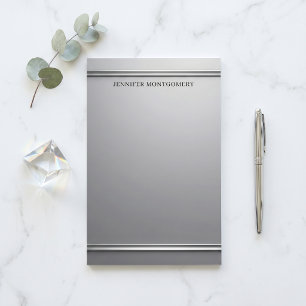 Elegant silverfärgad falskt präglad ram profession brevpapper