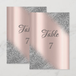 Elegant silverglitter ombre roséguld bord inbjudningar