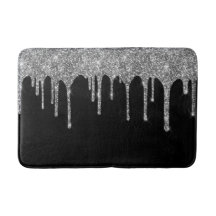 Elegant silverglitterdropar glitter svart