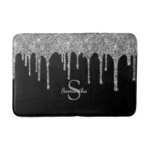 Elegant silverglitterdropppar glitter monogramnamn