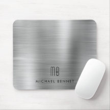 Elegant silvergrå metallisk monogramnamn