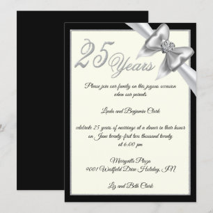 Elegant silverjubileum inbjudningar