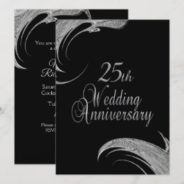 Elegant silverjubileumsinbjudan inbjudningar