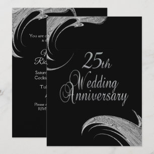 Elegant silverjubileumsinbjudan inbjudningar