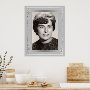 Elegant silverkantad ram – anpassad fotodesign poster