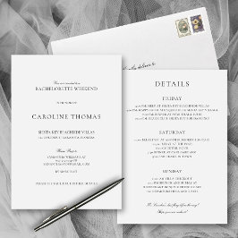 Elegant Simple Bachelorette Helg med Italien Inbjudningar