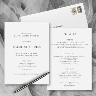Elegant Simple Bachelorette Helg med Italien Inbjudningar