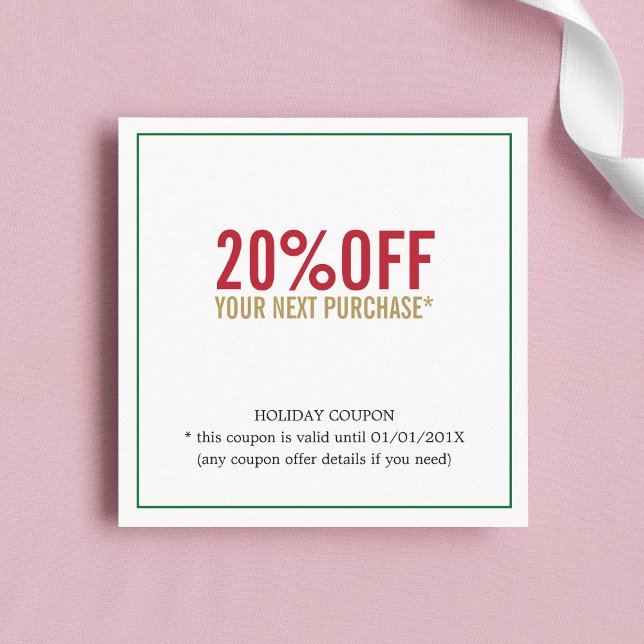 Elegant Simple Beauty Salon Helgdag Coupon Rabattkort (Skapare uppladdad)