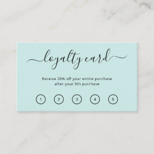 Elegant Simple Beauty Salon Teal Turcos Lojalitetskort