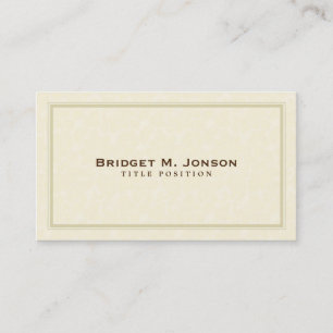 Elegant Simple Beige Damask Visitkort