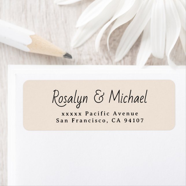 Elegant Simple Beige-Returetiketter Returadress Etikett (Insitu)