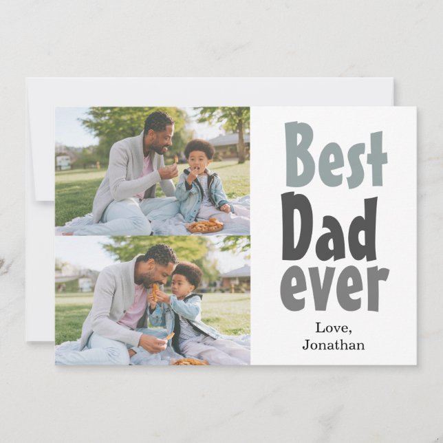 Elegant Simple Best Pappa någonsin Fars dag Photo Julkort (Framsida)
