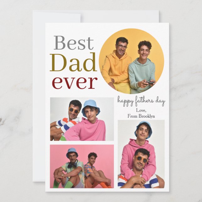 Elegant Simple Best Pappa någonsin Fars dag Photo Julkort (Framsida)