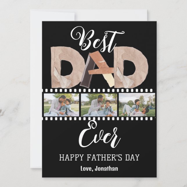 Elegant Simple Best Pappa någonsin Fars dag Photo Julkort (Framsida)