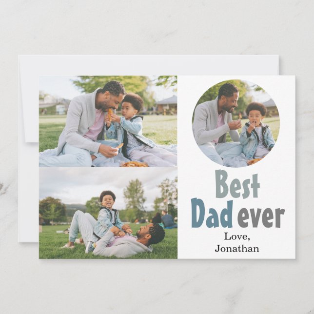 Elegant Simple Best Pappa någonsin Fars dag Photo Julkort (Framsida)