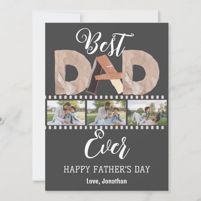 Elegant Simple Best Pappa någonsin Fars dag Photo Julkort (Framsida)