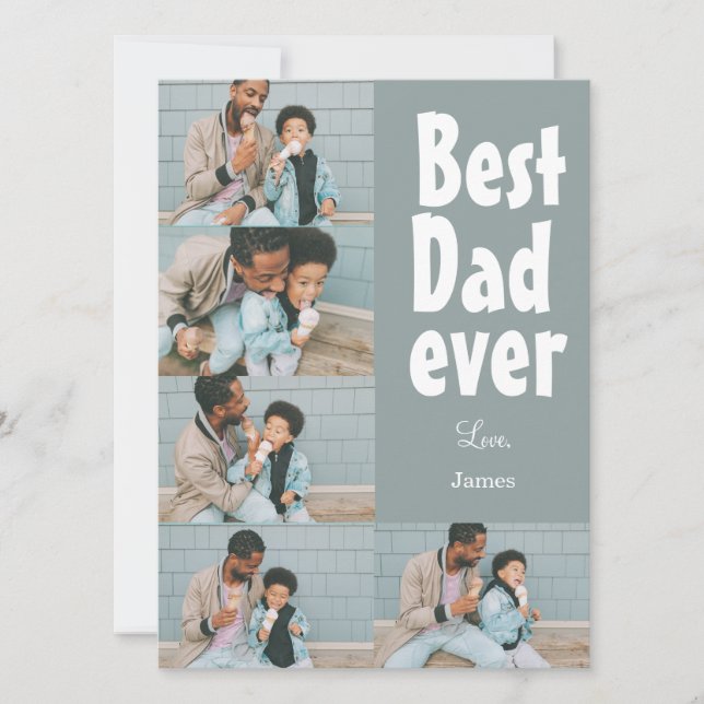 Elegant Simple Best Pappa någonsin Fars dag Photo Julkort (Framsida)