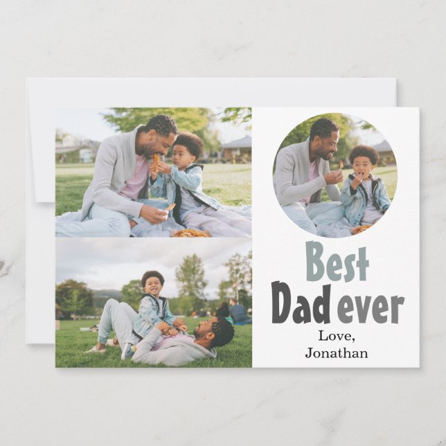 Elegant Simple Best Pappa någonsin Fars dag Photo Julkort (Framsida)