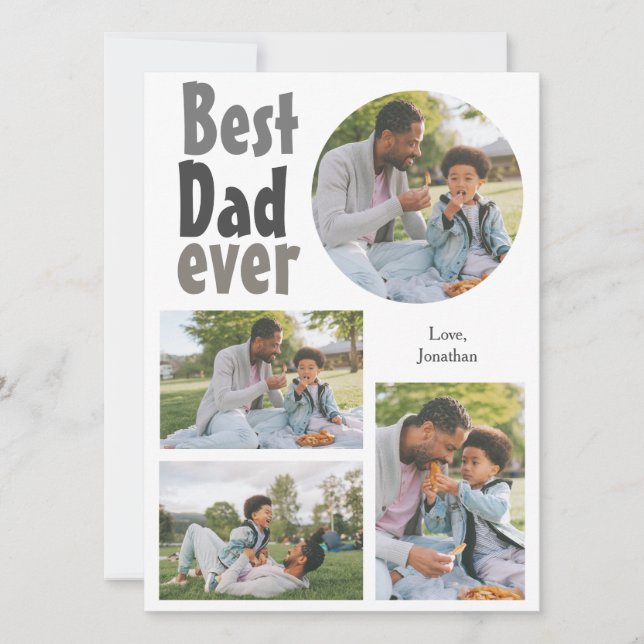 Elegant Simple Best Pappa någonsin Fars dag Photo Julkort (Framsida)