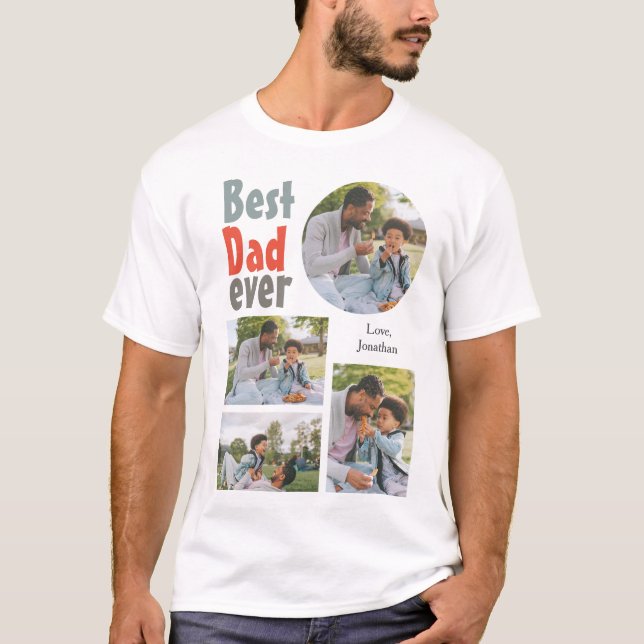 Elegant Simple Best Pappa någonsin Fars dag Photo T Shirt (Framsida)