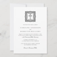 Elegant Simple Black Script Catholic Bröllop