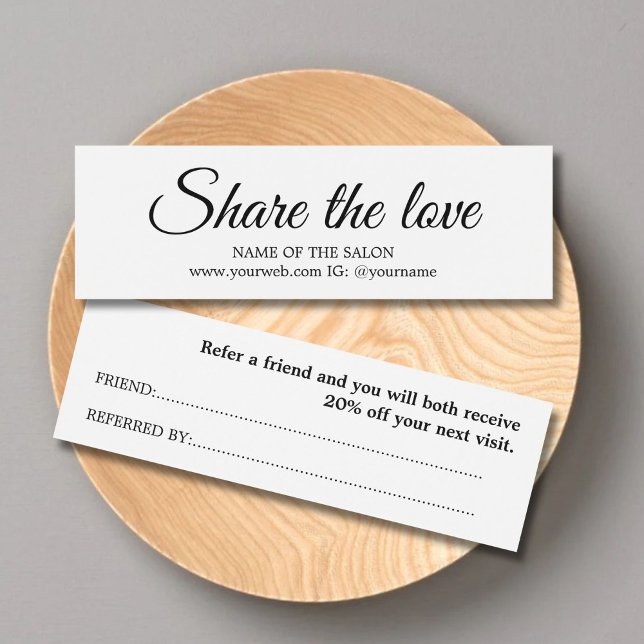 Elegant Simple Black White Beauty Salon Litet Visitkort (Skapare uppladdad)