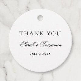 Elegant Simple Black & White Bröllop Tack Gåvor Etiketter