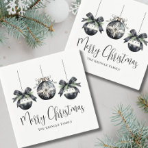 Elegant Simple Black White jul Party