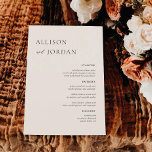Elegant Simple Bröllop Middag Party Menus Meny<br><div class="desc">Elegant 5x7-tums Bröllop-meny-kort med flata meny-Elegant Kalligrafi Eat och Drink Bröllop-menyer | Enkel calligrafi Rustic Bröllop Menus Bröllop Menus,  Rustic Bröllop Menu,  Blommigt Wedidng Menu,  Bröllop Bord Menu</div>
