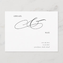 Elegant Simple Bröllop spara datum meddelande Vykort