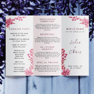 Elegant Simple Bröllop Tri-fold Brochure Program